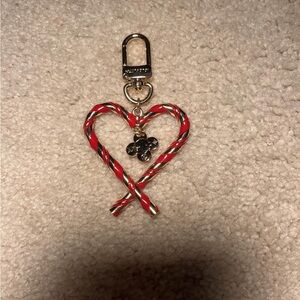 Louis Vuitton Gold and Red CandyCane
Heart Key Holder